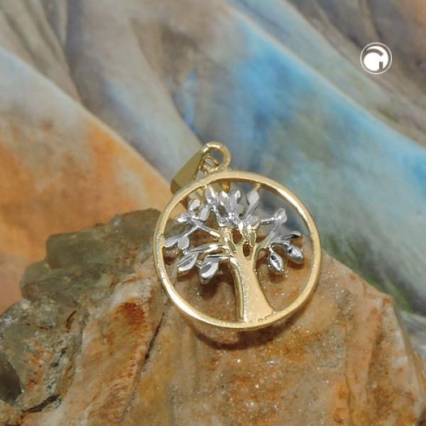 Anhänger 12mm Baum des Lebens bicolor 9Kt GOLD Anhänger 12mm Baum des Lebens bicolor 9Kt GOLD