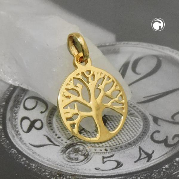 Anhänger 12mm Baum des Lebens 9Kt GOLD