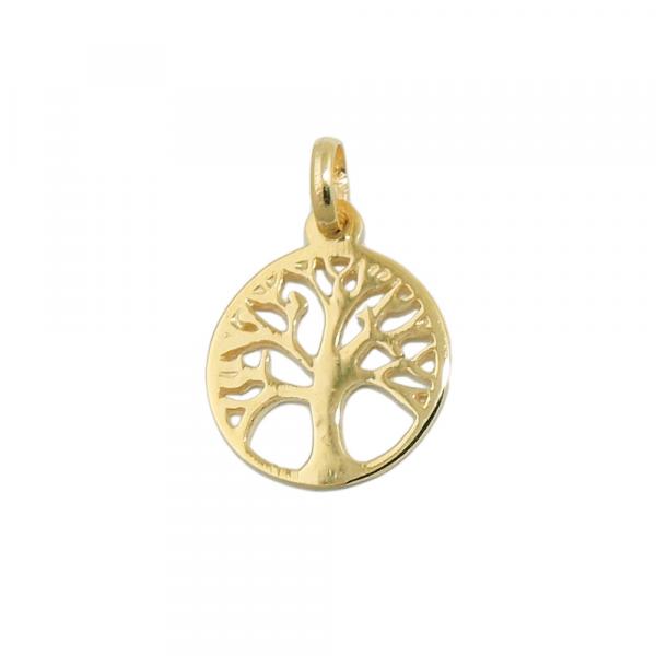 Anhänger 12mm Baum des Lebens 9Kt GOLD