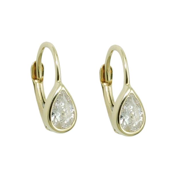 Ohrbrisur Ohrringe 14x5mm Tropfen Zirkonia weiß 9Kt GOLD Ohrbrisur Ohrringe 14x5mm Tropfen Zirkonia weiß 9Kt GOLD