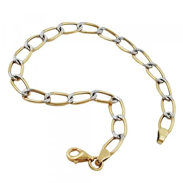 Armband 5,5mm Weitpanzer bicolor 9Kt GOLD 19cm Armband 5,5mm Weitpanzer bicolor 9Kt GOLD 19cm
