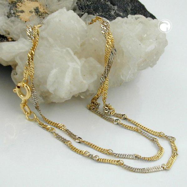 Kette 1,8mm Singapur bicolor 9Kt GOLD 50cm Kette 1,8mm Singapur bicolor 9Kt GOLD 50cm