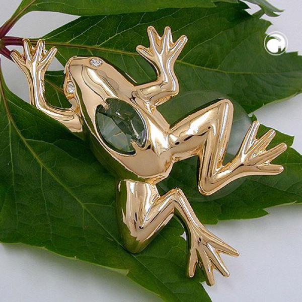 Suncatcher 87x48mm Frosch mit Glas-Stein