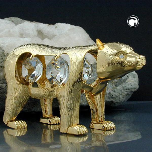 Tischdekoration Eisbär 90mm mit Glas-Steinen