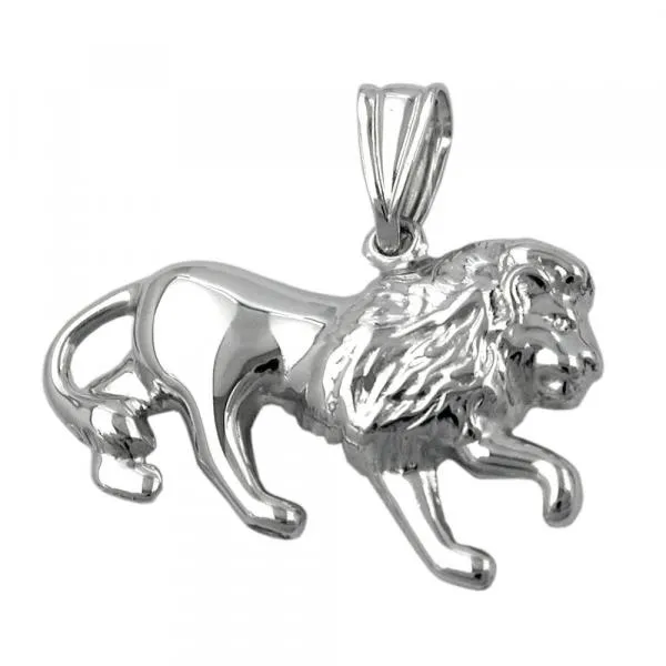 Anhänger 15x23mm Löwe glänzend rhodiniert Silber 925 Anhänger 15x23mm Löwe glänzend rhodiniert Silber 925