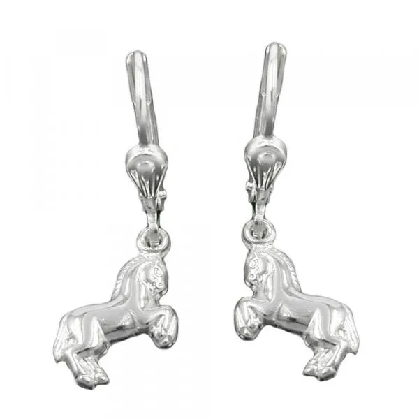 Ohrbrisur Ohrhänger Ohrringe 27x10mm Pferde rechts/links glänzend Silber 925 Ohrbrisur Ohrhänger Ohrringe 27x10mm Pferde rechts/links glänzend Silber 925