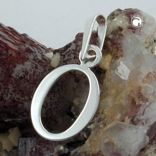 Anhänger 12x8mm Buchstabe O glänzend Silber 925 Anhänger 12x8mm Buchstabe O glänzend Silber 925