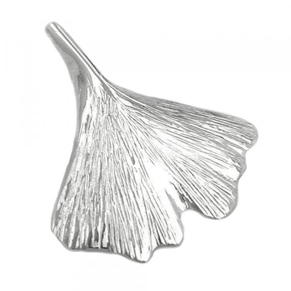 Anhänger 26x27mm Ginkgoblatt glänzend Silber 925