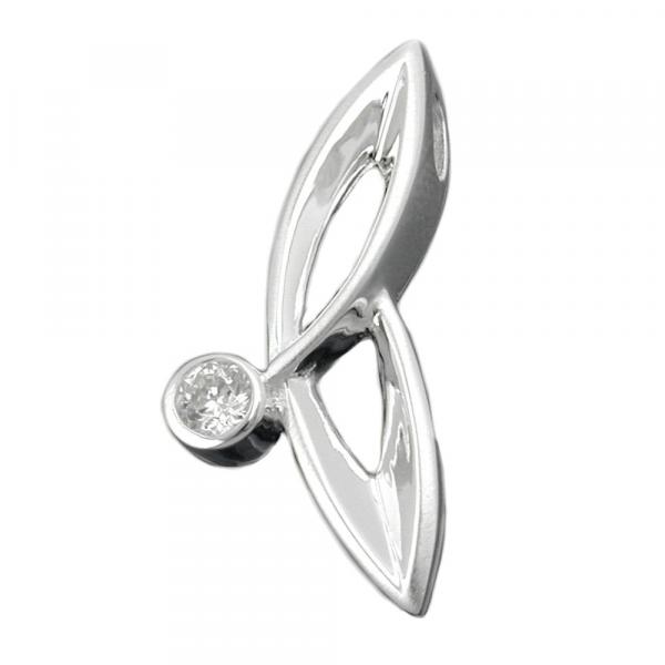 Anhänger 26,5x12mm Zirkonia glänzend Silber 925 Anhänger 26,5x12mm Zirkonia glänzend Silber 925