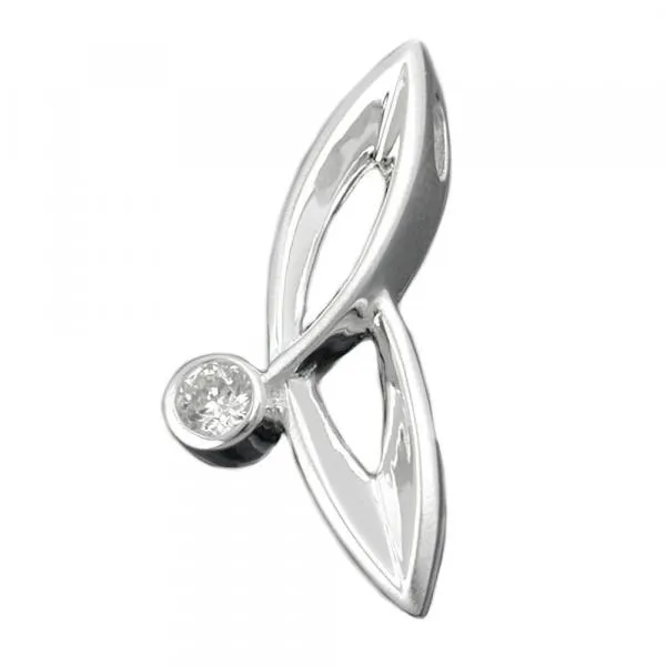 Anhänger 26,5x12mm Zirkonia glänzend Silber 925 Anhänger 26,5x12mm Zirkonia glänzend Silber 925