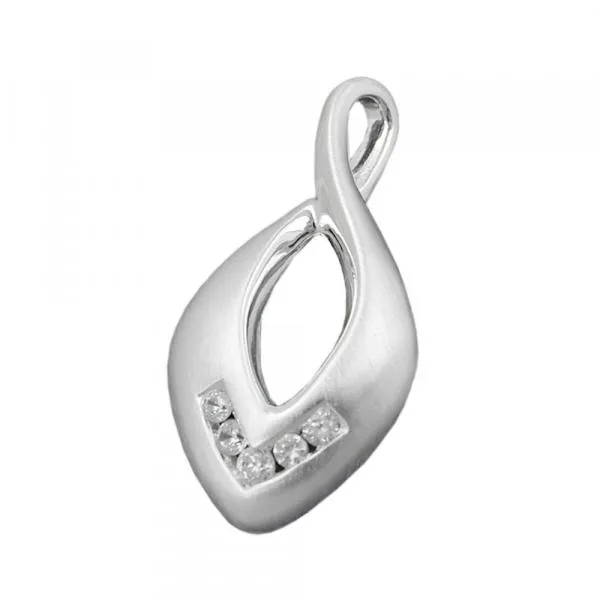 Anhänger 26x13mm mit 5 Zirkonias mattiert Silber 925 Anhänger 26x13mm mit 5 Zirkonias mattiert Silber 925