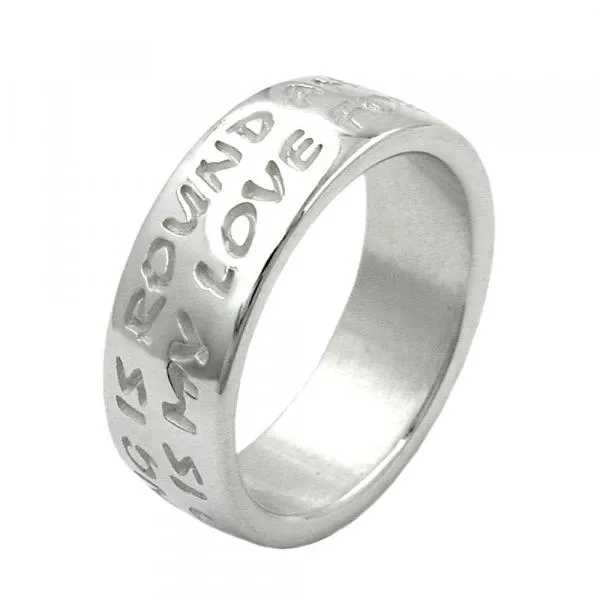 Ring 8mm mit Prägung LOVE HAS NO END Silber 925 Ringgröße 60 Ring 8mm mit Prägung LOVE HAS NO END Silber 925 Ringgröße 60
