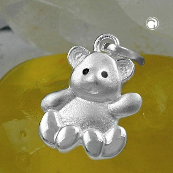 Anhänger 14x10mm Bärchen matt-glänzend Silber 925 Anhänger 14x10mm Bärchen matt-glänzend Silber 925
