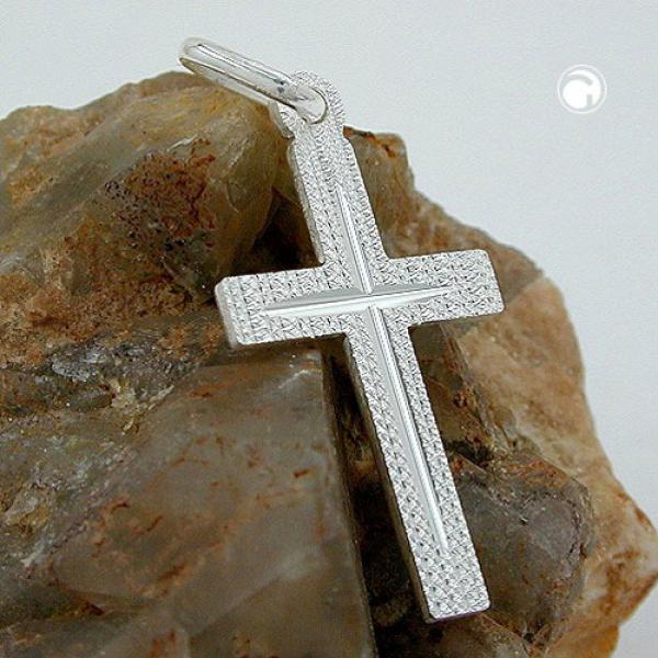Anhänger 23x13mm Kreuz diamantiert Silber 925 Anhänger 23x13mm Kreuz diamantiert Silber 925