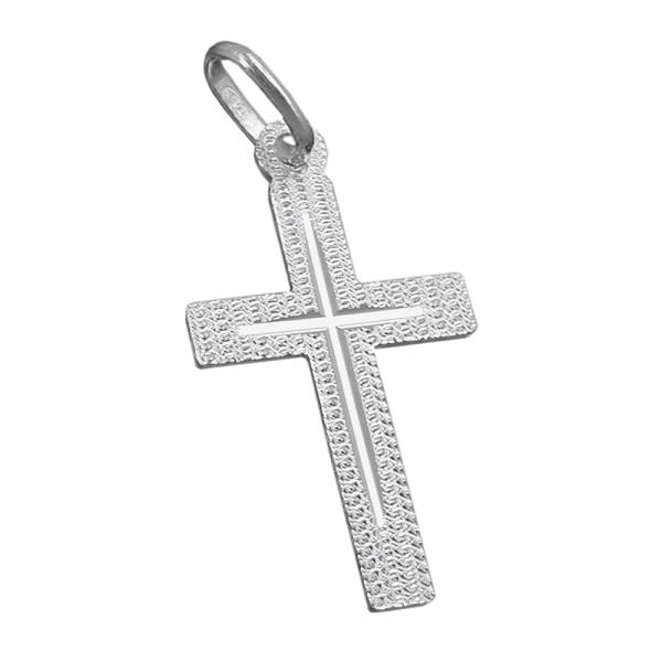 Anhänger 23x13mm Kreuz diamantiert Silber 925 Anhänger 23x13mm Kreuz diamantiert Silber 925