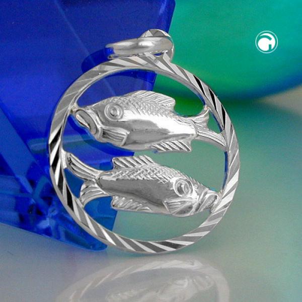Anhänger 15mm Sternzeichen Fische Silber 925 Anhänger 15mm Sternzeichen Fische Silber 925