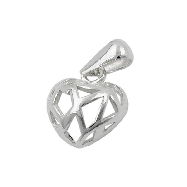 Anhänger 11x10mm Herz durchbrochen Silber 925 Anhänger 11x10mm Herz durchbrochen Silber 925
