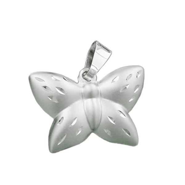 Anhänger 11x16mm Schmetterling matt-glänzend diamantiert Silber 925 Anhänger 11x16mm Schmetterling matt-glänzend diamantiert Silber 925