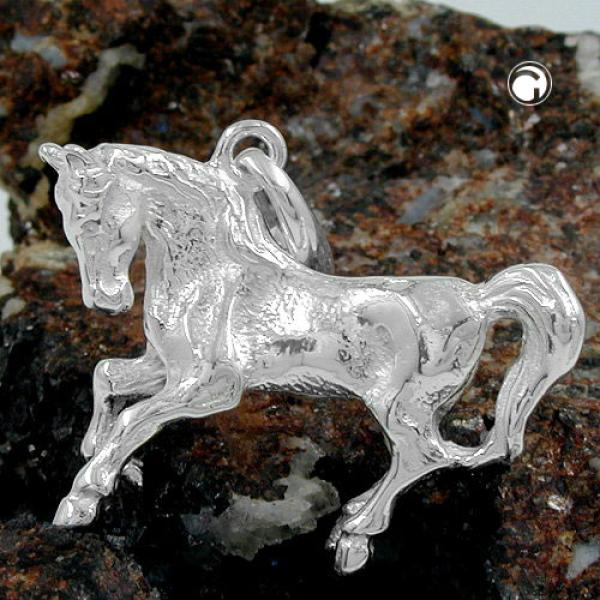 Anhänger 32x25mm großes Pferd massiv ausgeformt glänzend Silber 925 Anhänger 32x25mm großes Pferd massiv ausgeformt glänzend Silber 925