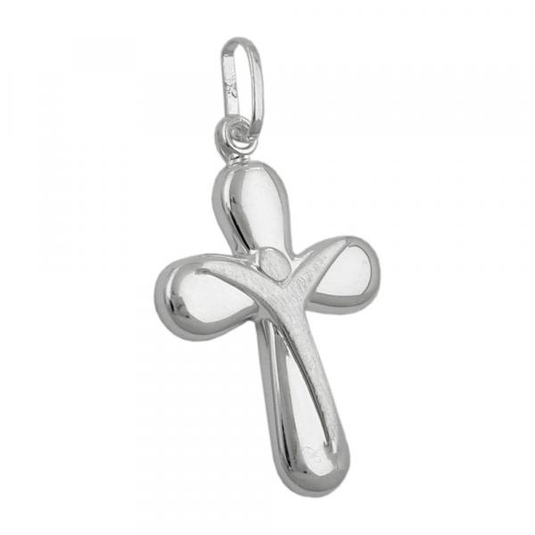 Anhänger 23x15mm Kreuz mit Jesus matt-glänzend Silber 925 Anhänger 23x15mm Kreuz mit Jesus matt-glänzend Silber 925