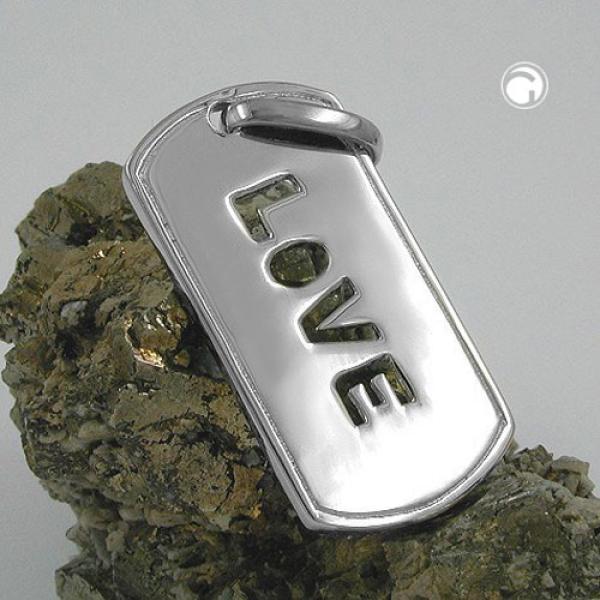 Anhänger 32x16mm LOVE rhodiniert Silber 925 Anhänger 32x16mm LOVE rhodiniert Silber 925