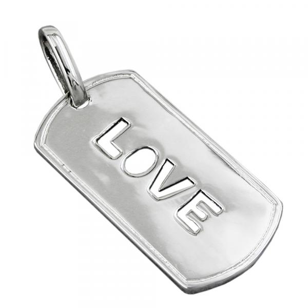 Anhänger 32x16mm LOVE rhodiniert Silber 925 Anhänger 32x16mm LOVE rhodiniert Silber 925
