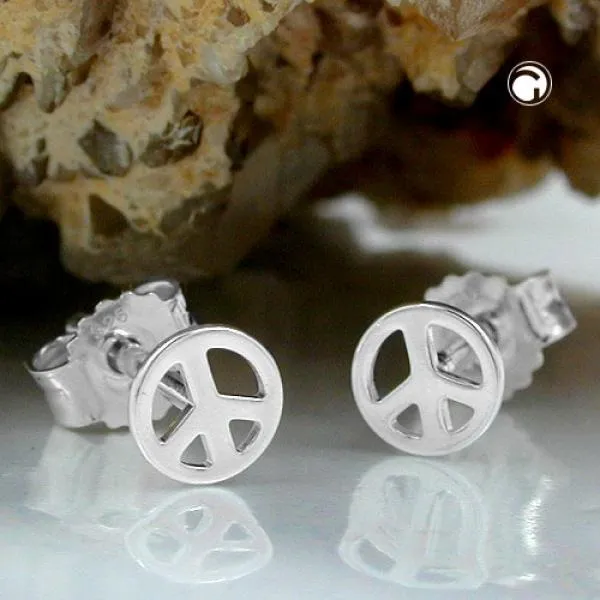 Ohrstecker Ohrring 45mm Peace/Friedens-Symbol Silber 925 Ohrstecker Ohrring 45mm Peace/Friedens-Symbol Silber 925