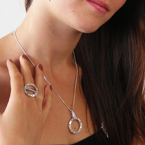 Anhänger 42x27mm Zirkonias rhodiniert Silber 925 Anhänger 42x27mm Zirkonias rhodiniert Silber 925