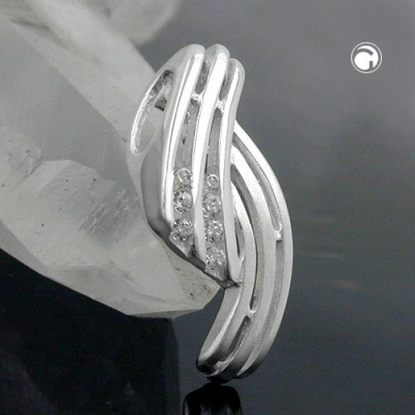 Anhänger 19x8mm streifig mit Zirkonias matt-glänzend Silber 925 Anhänger 19x8mm streifig mit Zirkonias matt-glänzend Silber 925