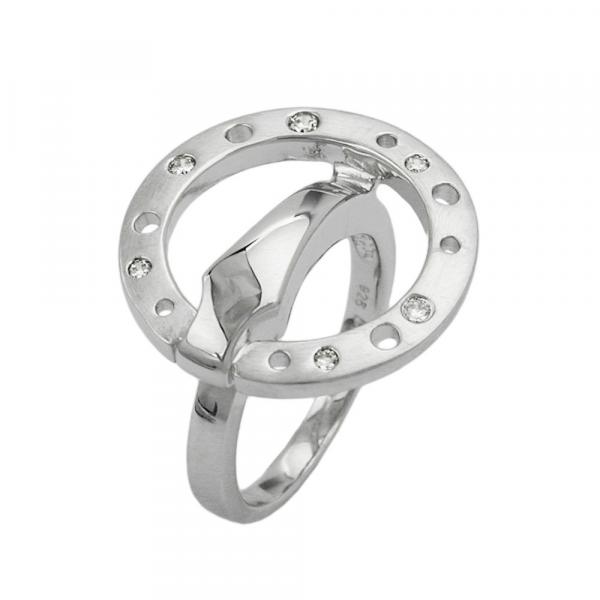 Ring 22mm Zirkonias mattiert rhodiniert Silber 925 Ringgröße 56 Ring 22mm Zirkonias mattiert rhodiniert Silber 925 Ringgröße 56