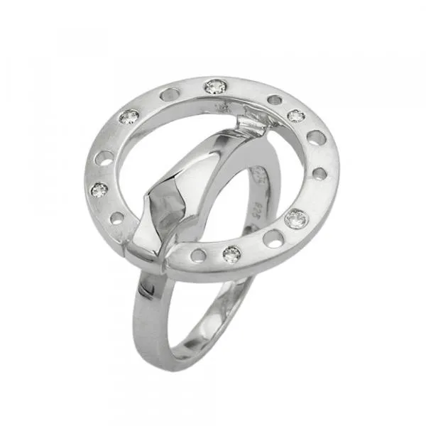 Ring 22mm Zirkonias mattiert rhodiniert Silber 925 Ringgröße 56 Ring 22mm Zirkonias mattiert rhodiniert Silber 925 Ringgröße 56
