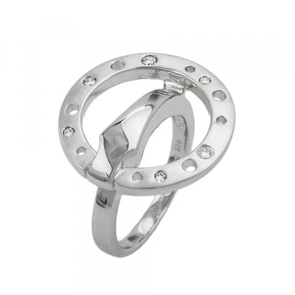 Ring 22mm Zirkonias mattiert rhodiniert Silber 925 Ringgröße 58 Ring 22mm Zirkonias mattiert rhodiniert Silber 925 Ringgröße 58