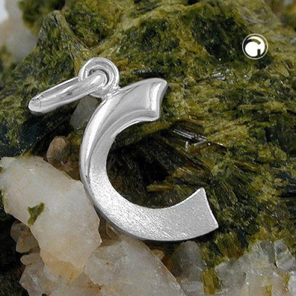 Anhänger 15x8mm Buchstabe C teilmattiert glänzend Silber 925 Anhänger 15x8mm Buchstabe C teilmattiert glänzend Silber 925