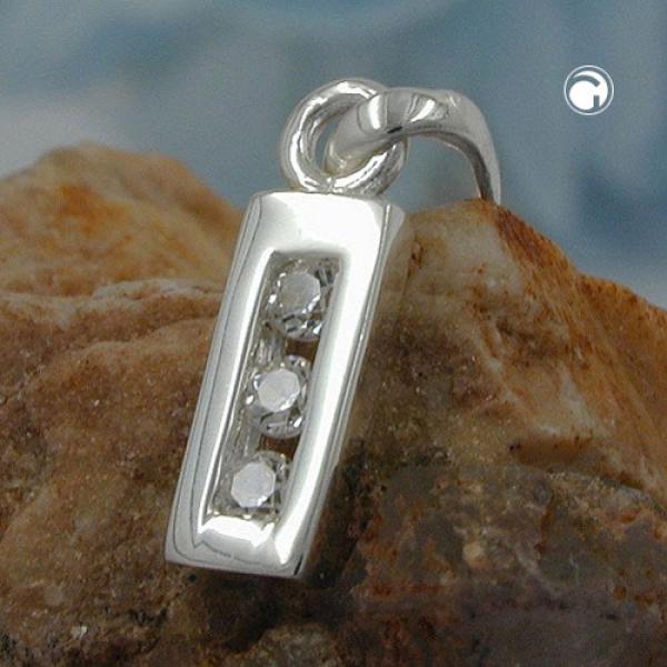 Anhänger 8x3mm Buchstabe I glänzend mit Zirkonias Silber 925 Anhänger 8x3mm Buchstabe I glänzend mit Zirkonias Silber 925
