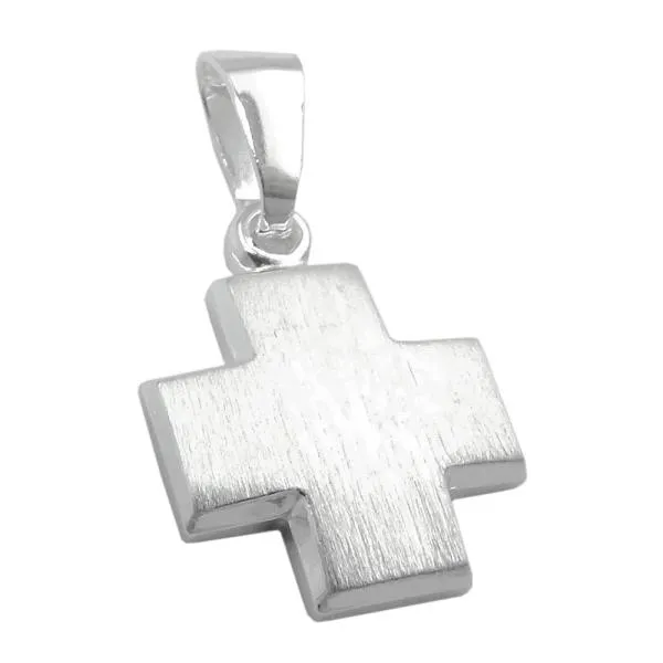 Anhänger 11x11mm Kreuz mattiert Silber 925 Anhänger 11x11mm Kreuz mattiert Silber 925