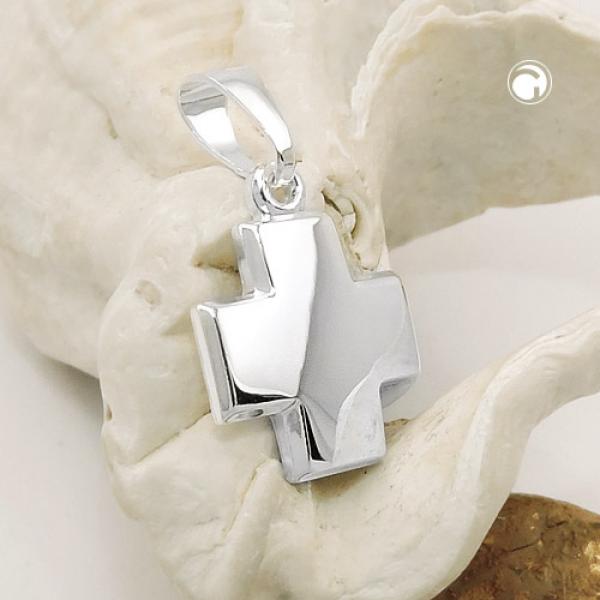 Anhänger 11x11mm Kreuz glänzend Silber 925 Anhänger 11x11mm Kreuz glänzend Silber 925