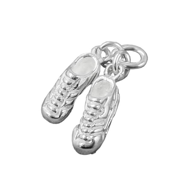 Anhänger 14x4mm 1 Paar Fußballschuhe Silber 925