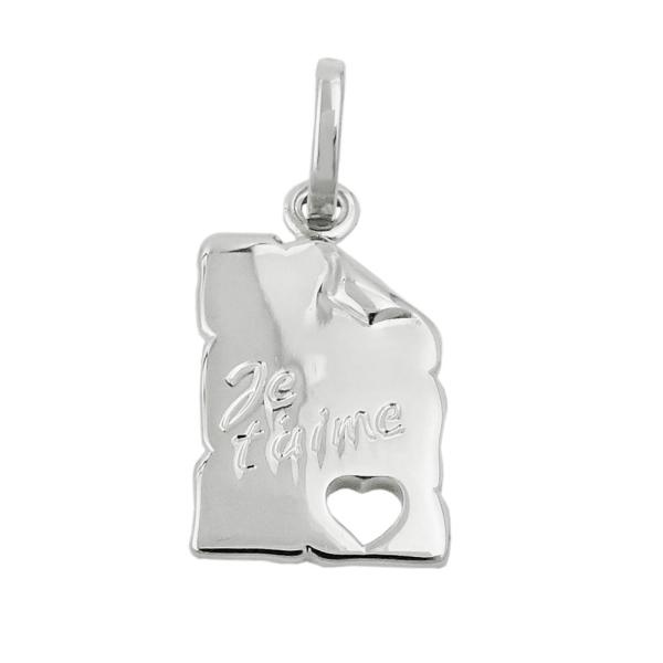 Anhänger 22x12mm Je t- aime Silber 925 Anhänger 22x12mm Je t- aime Silber 925