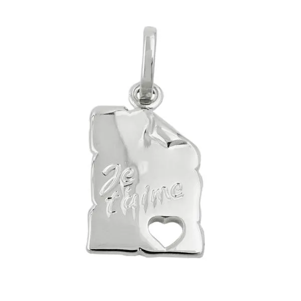 Anhänger 22x12mm Je t- aime Silber 925 Anhänger 22x12mm Je t- aime Silber 925