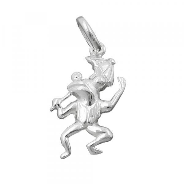 Anhänger 17x10mm Frosch mit Schirm Silber 925 Anhänger 17x10mm Frosch mit Schirm Silber 925