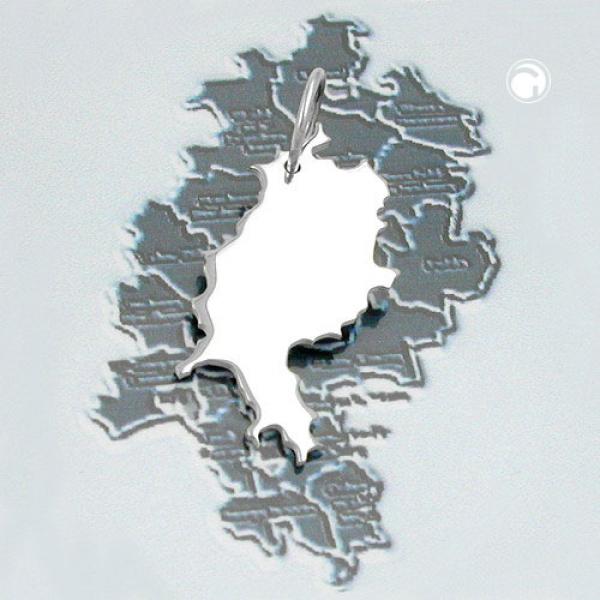 Anhänger 26x12,5mm BRD-Bundesland Hessen glänzend Silber 925 Anhänger 26x12,5mm BRD-Bundesland Hessen glänzend Silber 925