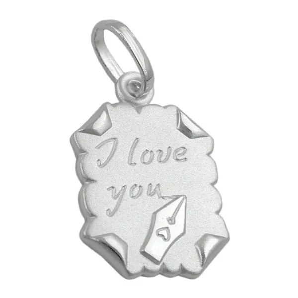 Anhänger 22x15mm Brief -I love you- Silber 925 Anhänger 22x15mm Brief -I love you- Silber 925