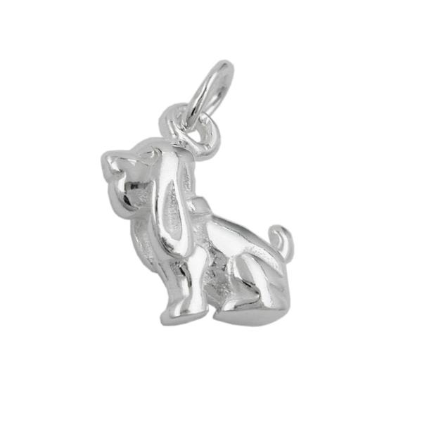 Anhänger 13x10mm Hund mit Schlappohren Silber 925 Anhänger 13x10mm Hund mit Schlappohren Silber 925
