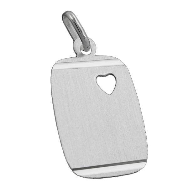 Anhänger, Gravurplatte Herz, Silber 925 Anhänger, Gravurplatte Herz, Silber 925