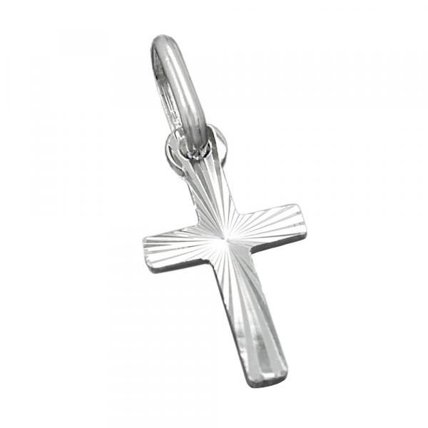 Anhänger 14x7mm Kreuz diamantiert, Silber 925 Anhänger 14x7mm Kreuz diamantiert, Silber 925
