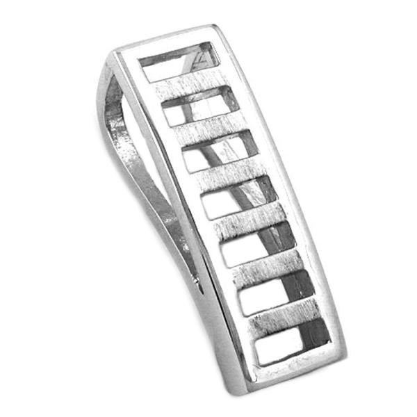Anhänger 23x8mm Viereck matt-glänzend rhodiniert Silber 925 Anhänger 23x8mm Viereck matt-glänzend rhodiniert Silber 925