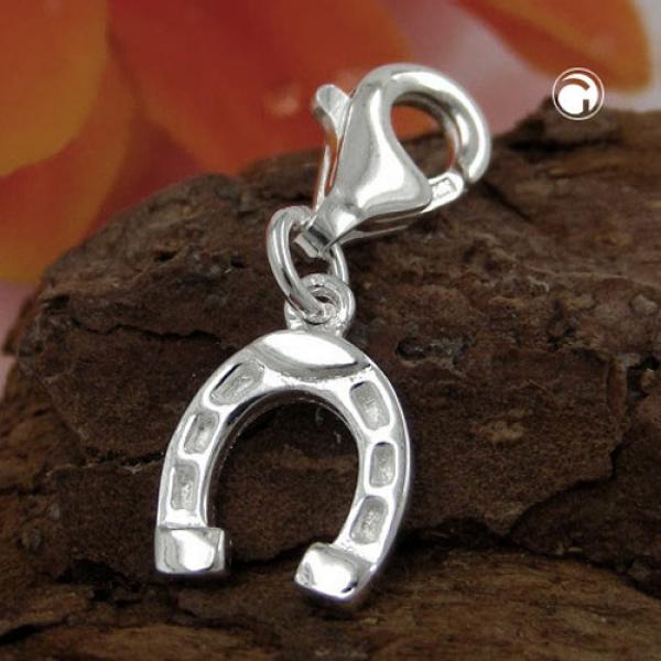 Anhänger 9x8mm Charm Hufeisen glänzend Silber 925 Anhänger 9x8mm Charm Hufeisen glänzend Silber 925