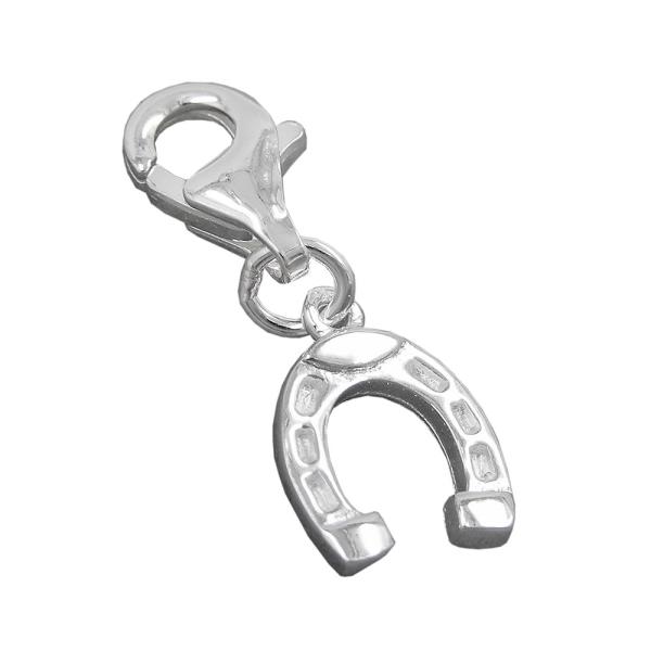 Anhänger 9x8mm Charm Hufeisen glänzend Silber 925 Anhänger 9x8mm Charm Hufeisen glänzend Silber 925