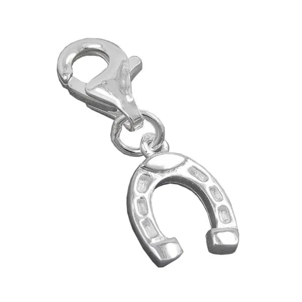 Anhänger 9x8mm Charm Hufeisen glänzend Silber 925 Anhänger 9x8mm Charm Hufeisen glänzend Silber 925