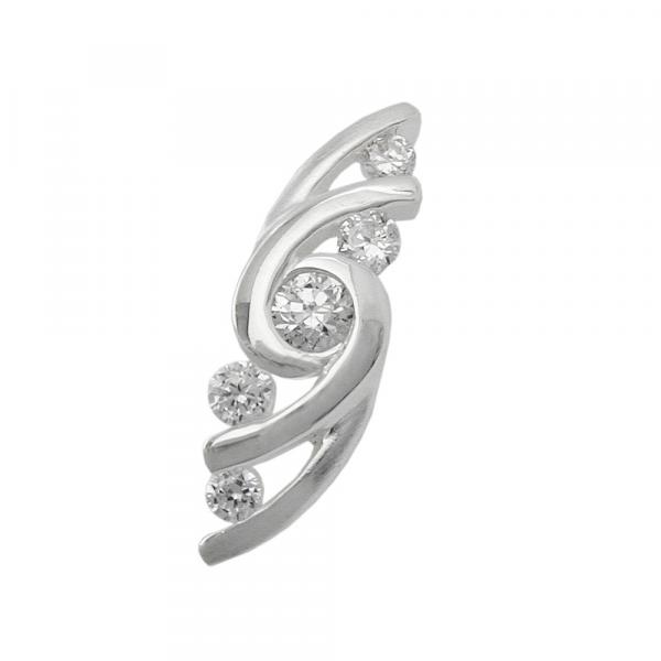 Anhänger 22x7mm mit 5 Zirkonias glänzend Silber 925 Anhänger 22x7mm mit 5 Zirkonias glänzend Silber 925